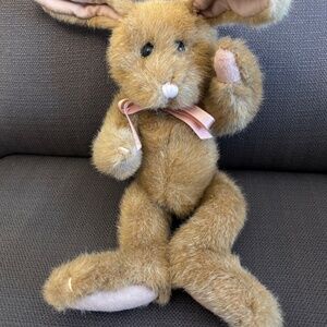 Boyds Bear Rabbit Bunny Stuffed Plush Tan Jointed Moves Easter